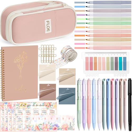 Bible Study Supplies Journaling Kit for Women, Christmas Christian Gifts for Women, Bible Study Tools with Pastel Highlighters and Pens No Bleed, Pencil Case Notebook Annotation Kit Accessories Set | Amazon (US)