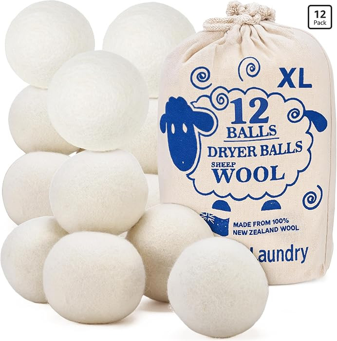 Handy Laundry Wool Dryer Balls - Natural Fabric Softener, Reusable, Reduces Clothing Wrinkles and... | Amazon (US)