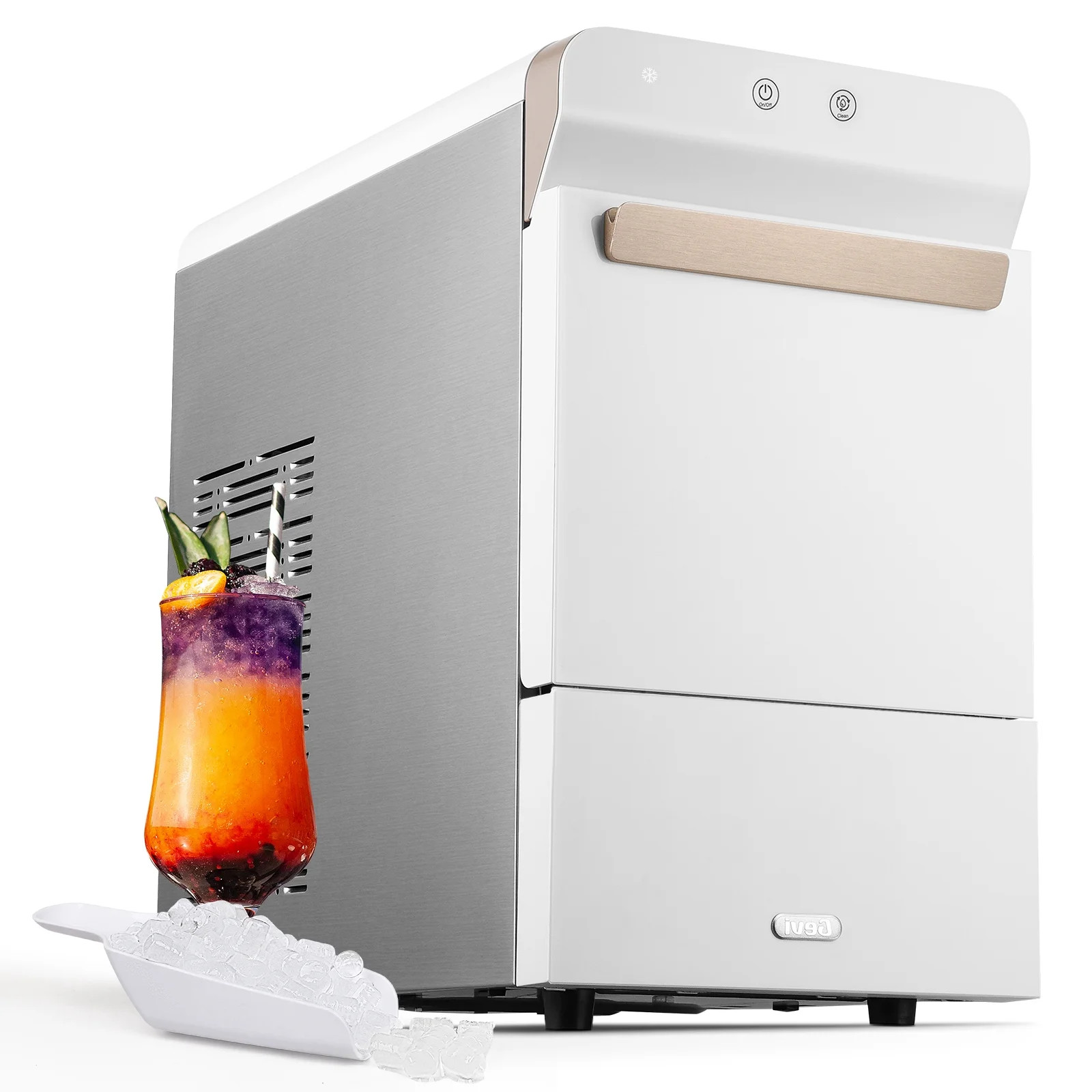 Gevi Countertop Nugget Ice Maker - Making Pellet Ice 30lbs/Day | Self-Cleaning Ice Machine | Stai... | Walmart (US)