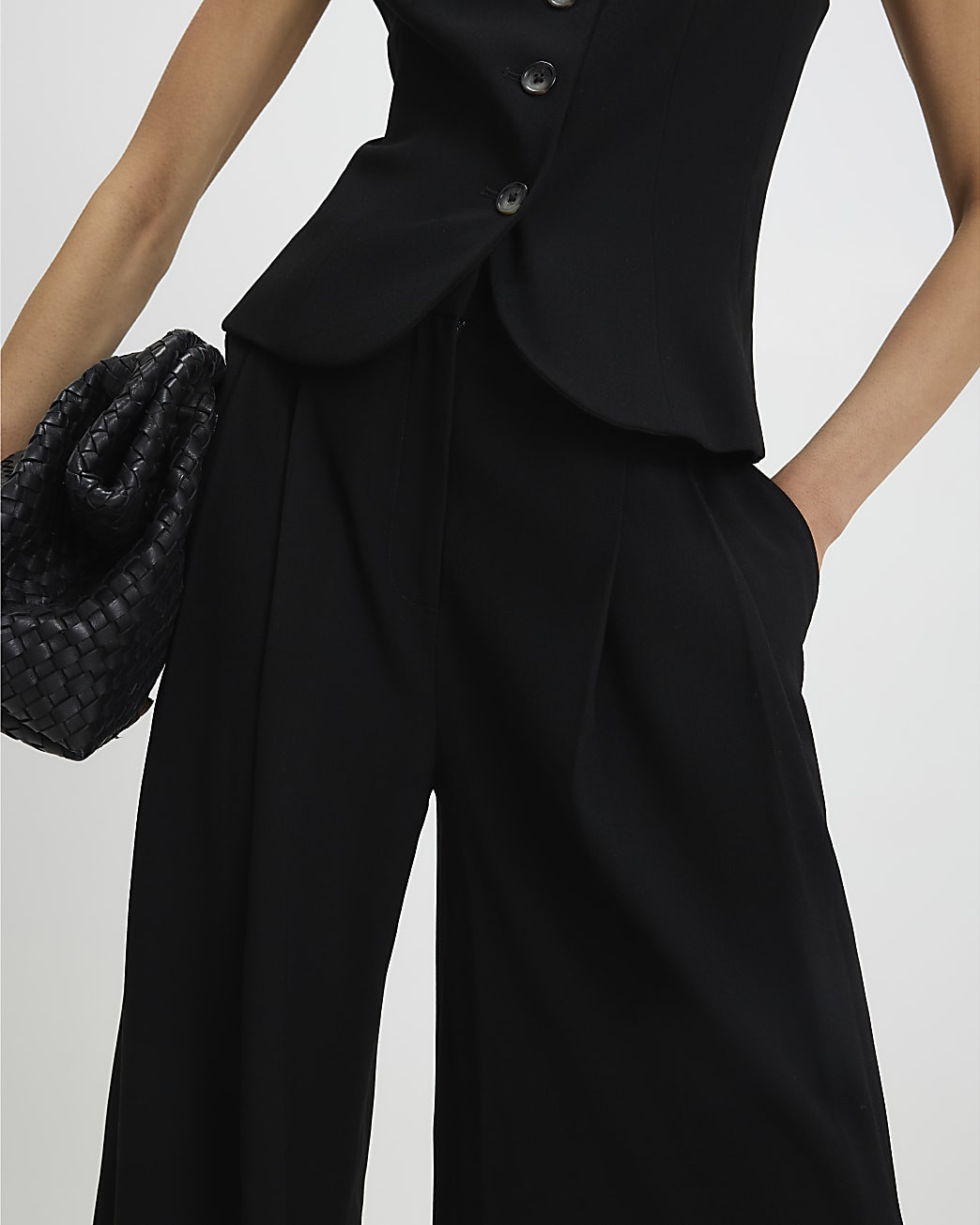 Black Wide Leg Trousers | River Island UK & IE