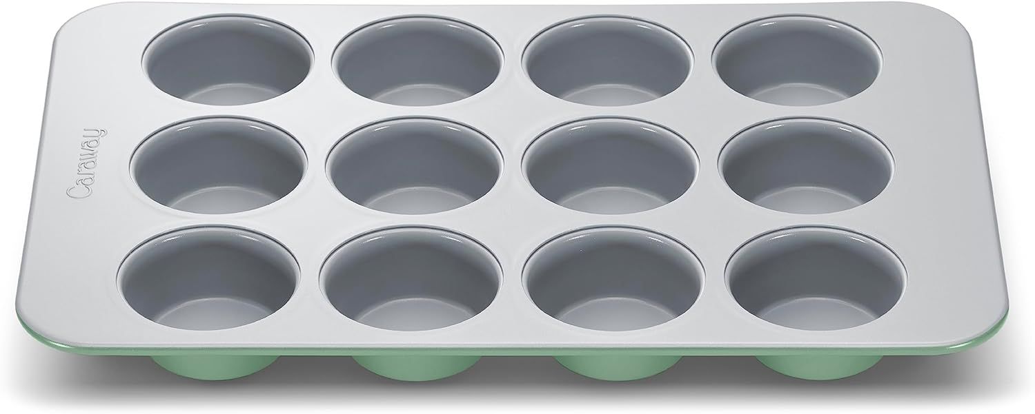 Caraway Non-Stick Ceramic 12-Cup Muffin Pan - Naturally Slick Ceramic Coating - Non-Toxic PTFE & ... | Amazon (US)