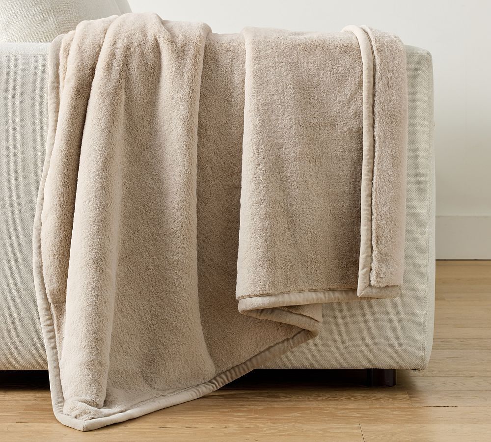 Double Faced Rabbit Faux Fur Throw | Pottery Barn (US)