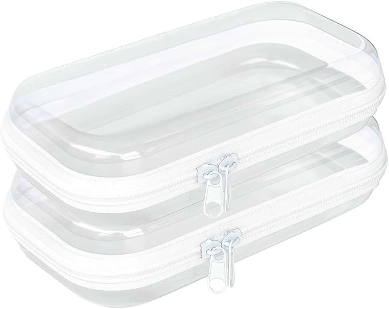 Thickened Clear Hard Shell Zipper Case,Professional-Grade Plastic Clear Zipper Pencil Case, Toile... | Amazon (US)