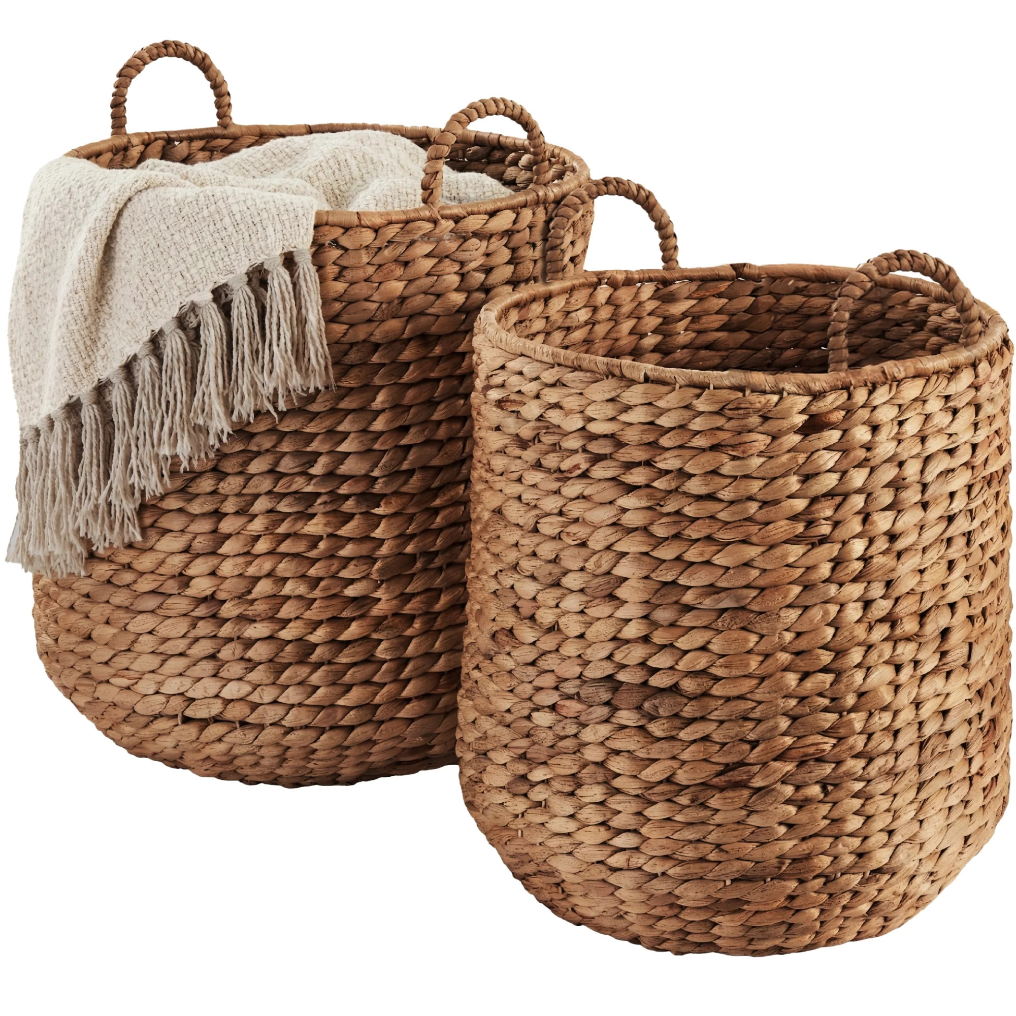 Best Choice Products 2-Piece Round Nesting Baskets W/Handles, Handwoven Water Hyacinth, Storage O... | Walmart (US)