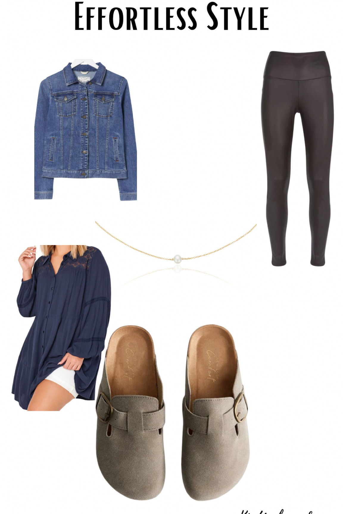 Achieve an effortlessly stylish look with a long sleeve tunic and faux leather leggings. Add loafers or slip-on mules, a denim jacket, and a tote bag for a chic yet practical outfit perfect for the school run.

#LTKFindsUnder100