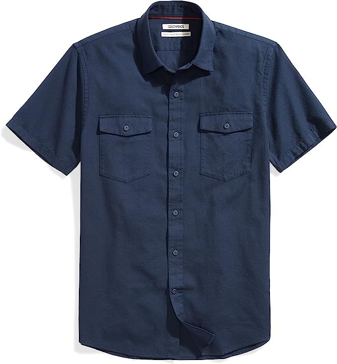 Goodthreads Men's Standard-Fit Short-Sleeve Ripstop Dobby Shirt | Amazon (US)