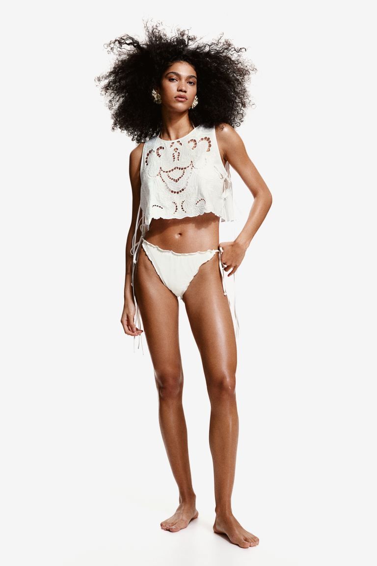 Brazilian Tie Bikini Bottoms - Regular waist - White - Ladies | H&M US | H&M (US + CA)