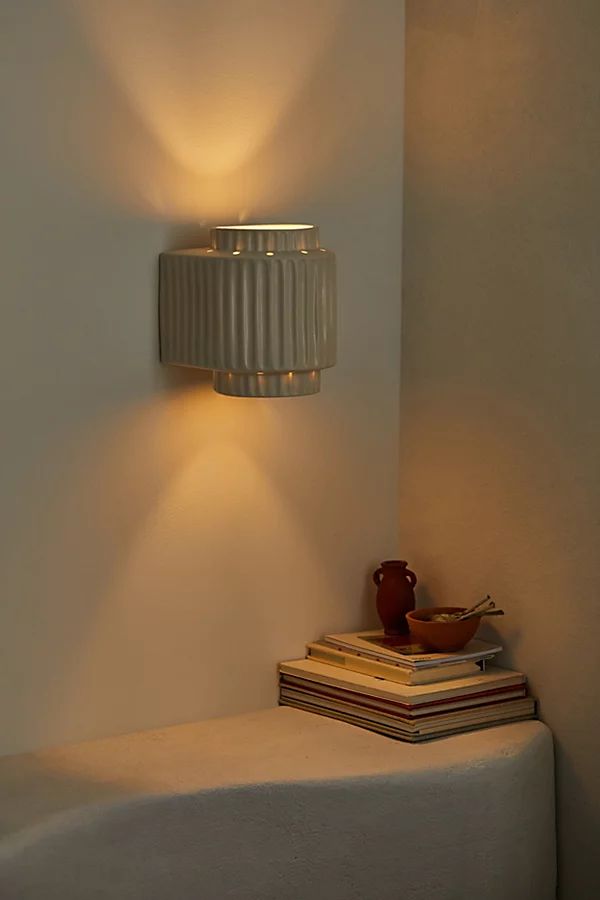 Tristan Ceramic Sconce in WHITE - HARDWIRED at Urban Outfitters | Urban Outfitters (US and RoW)