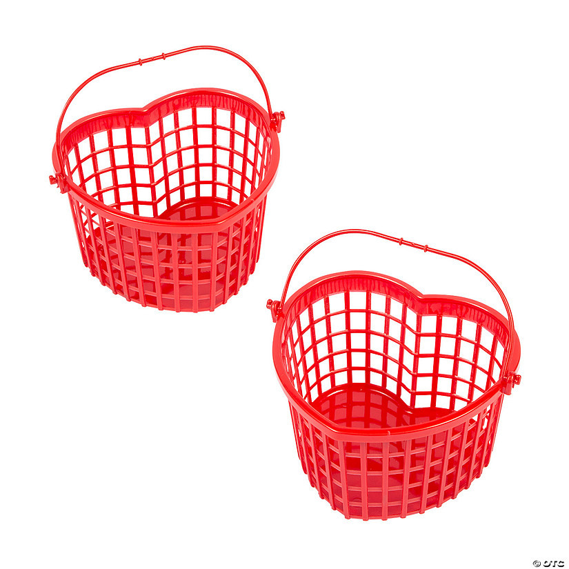 Valentine Heart-Shaped BPA-Free Plastic Baskets - 12 Pc. | Oriental Trading Company