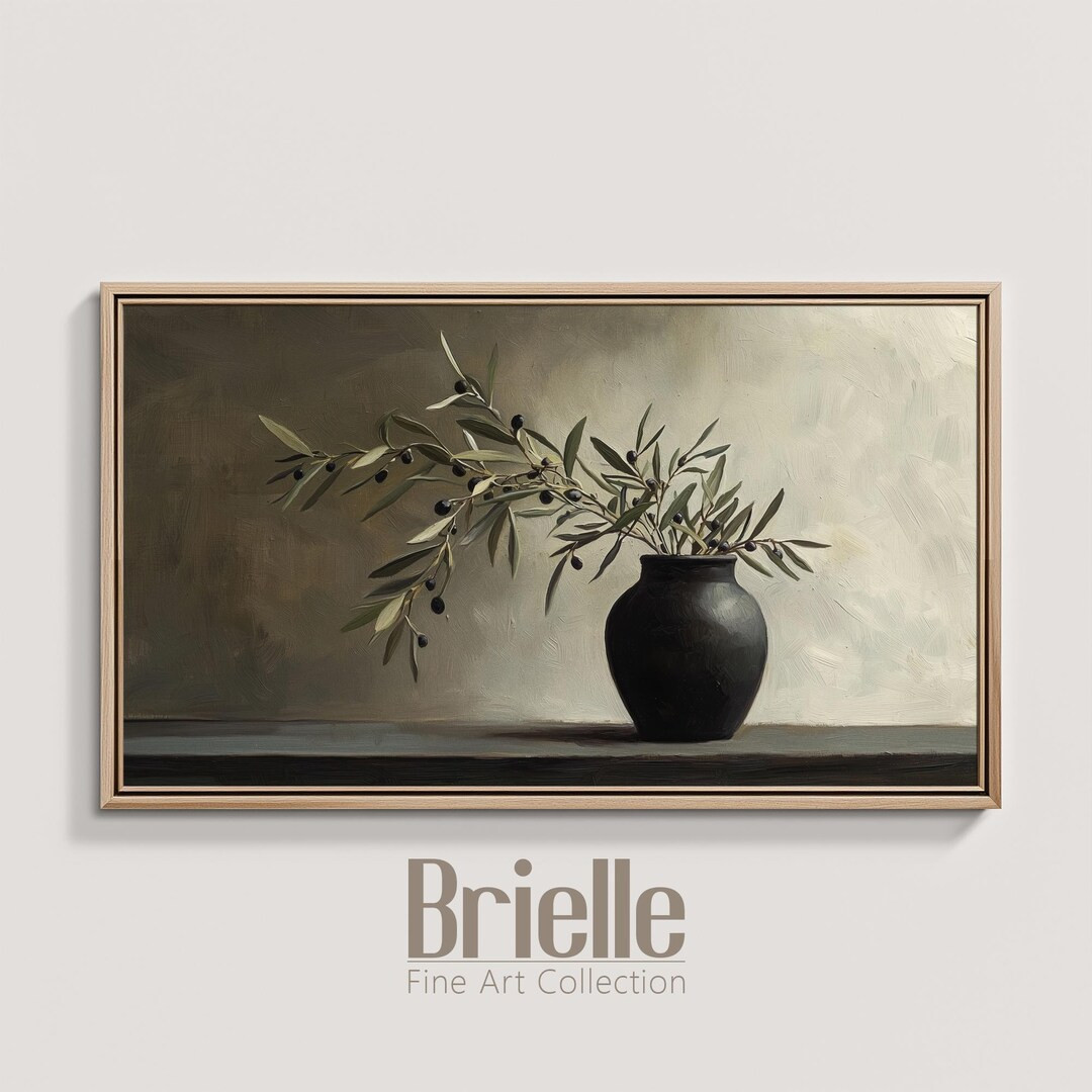 Olive Branch Still Life Art for Samsung Frame TV – Minimalist Botanical Wall Art, Digital Downl... | Etsy (US)