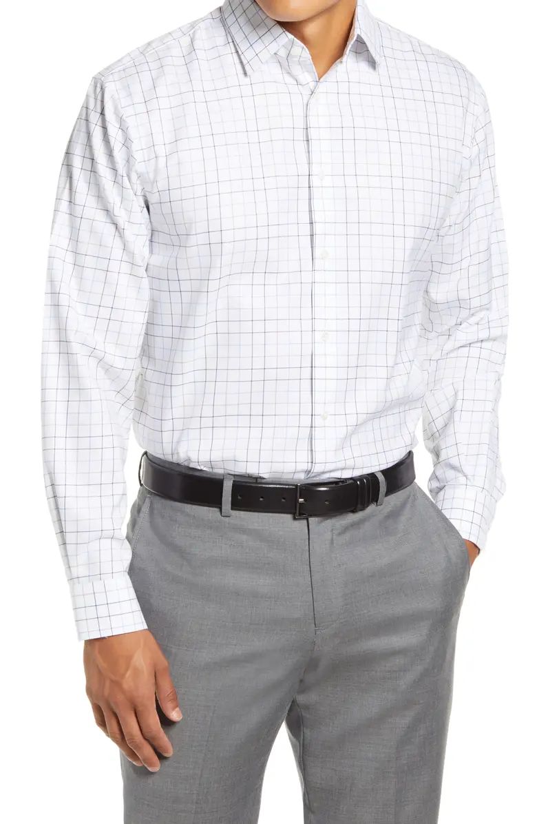 Traditional Fit Non-Iron Windowpane Stretch Dress Shirt | Nordstrom