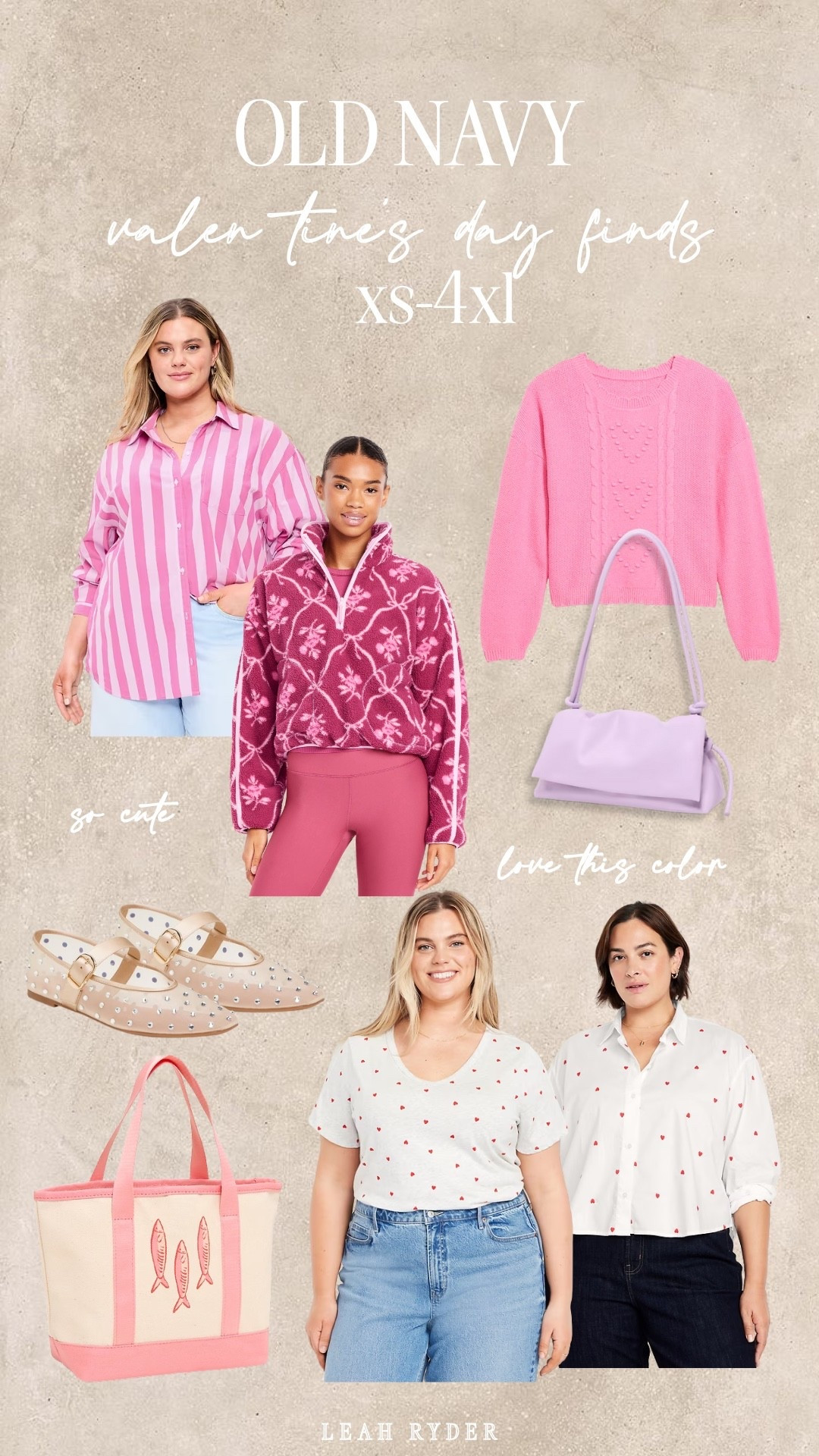 These Old Navy Valentine’s Day finds are cute, wearable, and size-inclusive from XS–4X. The mix includes heart prints, cozy layers, and easy accessories you can style beyond February. Everything feels casual, comfortable, and budget-friendly for everyday wear. Perfect for Valentine’s outfits, Galentine’s plans, or adding subtle pinks and reds to your winter-to-spring wardrobe.

#LTKPlusSize #LTKValentine