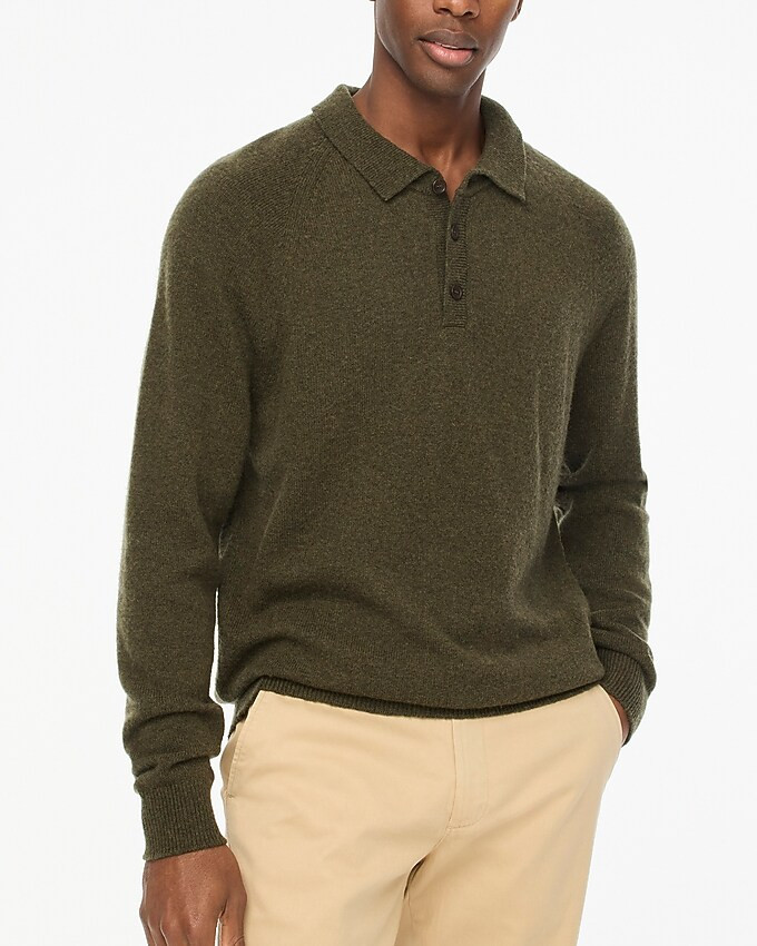 Supersoft lambswool-blend long-sleeve polo shirt | J.Crew Factory