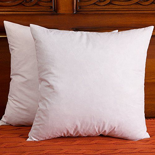 Set of 2, Down and Feather Pillow Insert, Cotton Fabric Throw Pillows | Amazon (US)