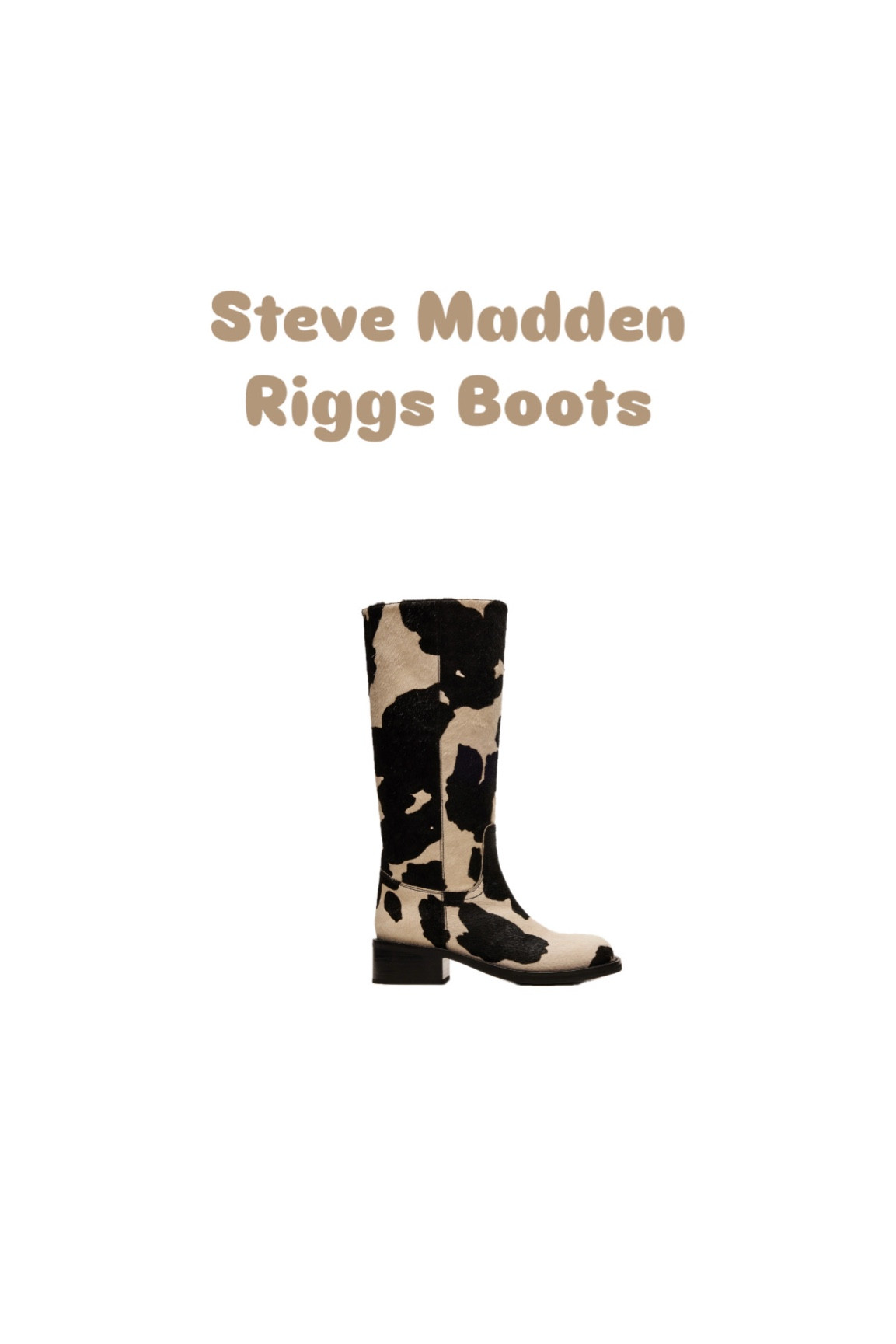 riggs boots cow print 