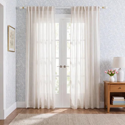 Toyoko Semi-Sheer Linen Blend Curtain Set | Wayfair North America
