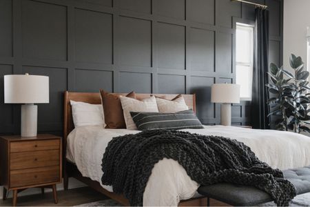 We love a dark, moody moment, and this primary bedroom is it.

#homedecor #interiordesign #primarybedroom #moodybedroom 

#LTKhome