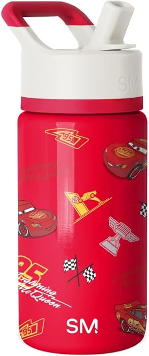 Simple Modern Disney Pixar Lightning McQueen Kids Water Bottle with Straw Lid | Reusable Insulate... | Amazon (US)