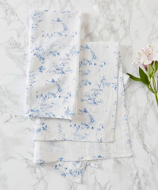 April Cornell Cloth Napkins Blue - Blue & White Floral Annalouise Dish Towel - Set of Two | Zulily