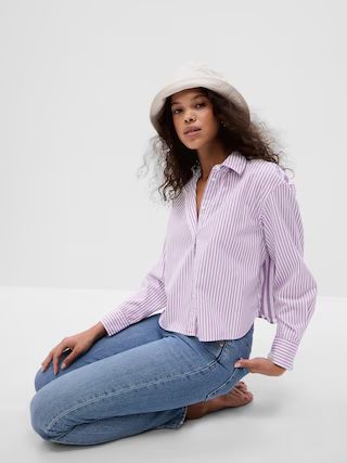 100% Organic Cotton Cropped Shirt | Gap (US)