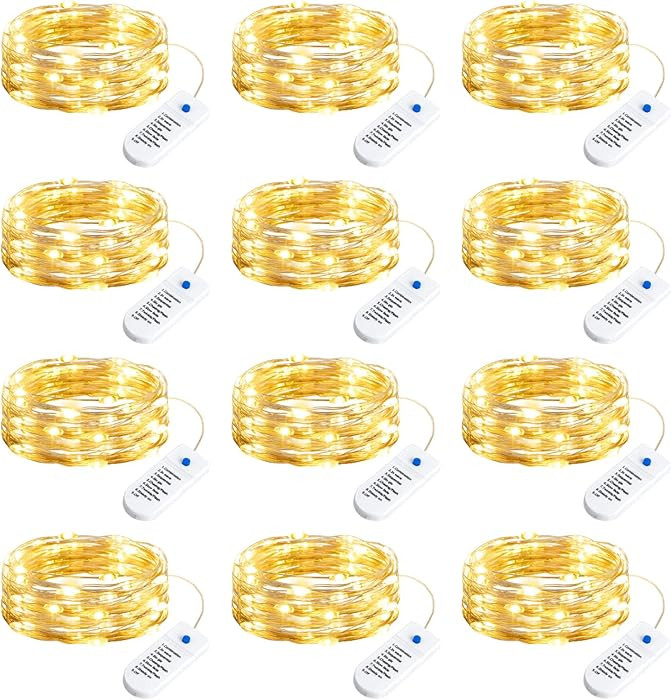 Minetom 12 Pack Fairy Lights Battery Operated String Lights, 8 Modes & Timer, 7ft 20LED Waterproo... | Amazon (US)