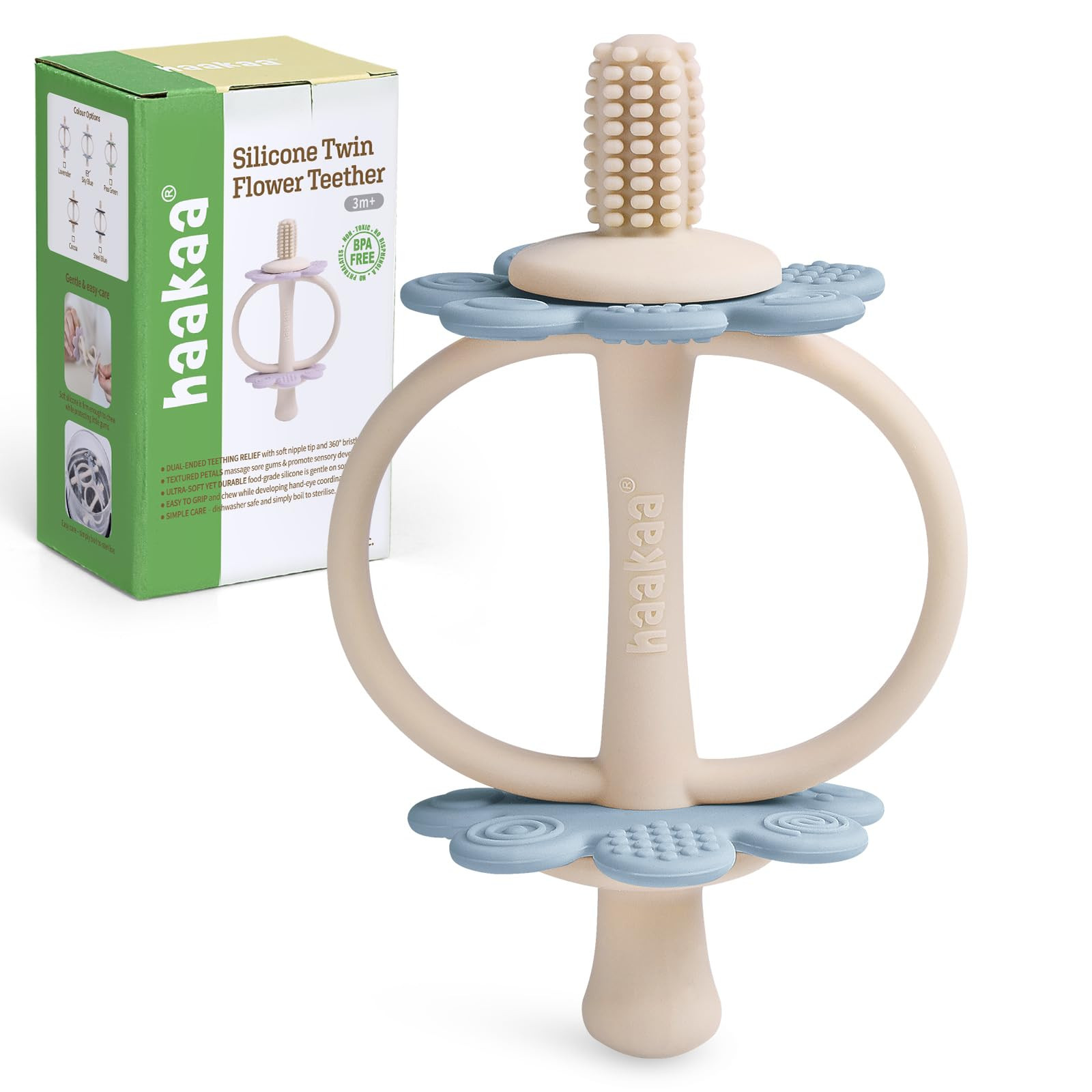 haakaa Silicone Baby Teether Toys,Nipple-Shaped End for Gum Massage,360° Baby Toothbrush Head fo... | Amazon (US)