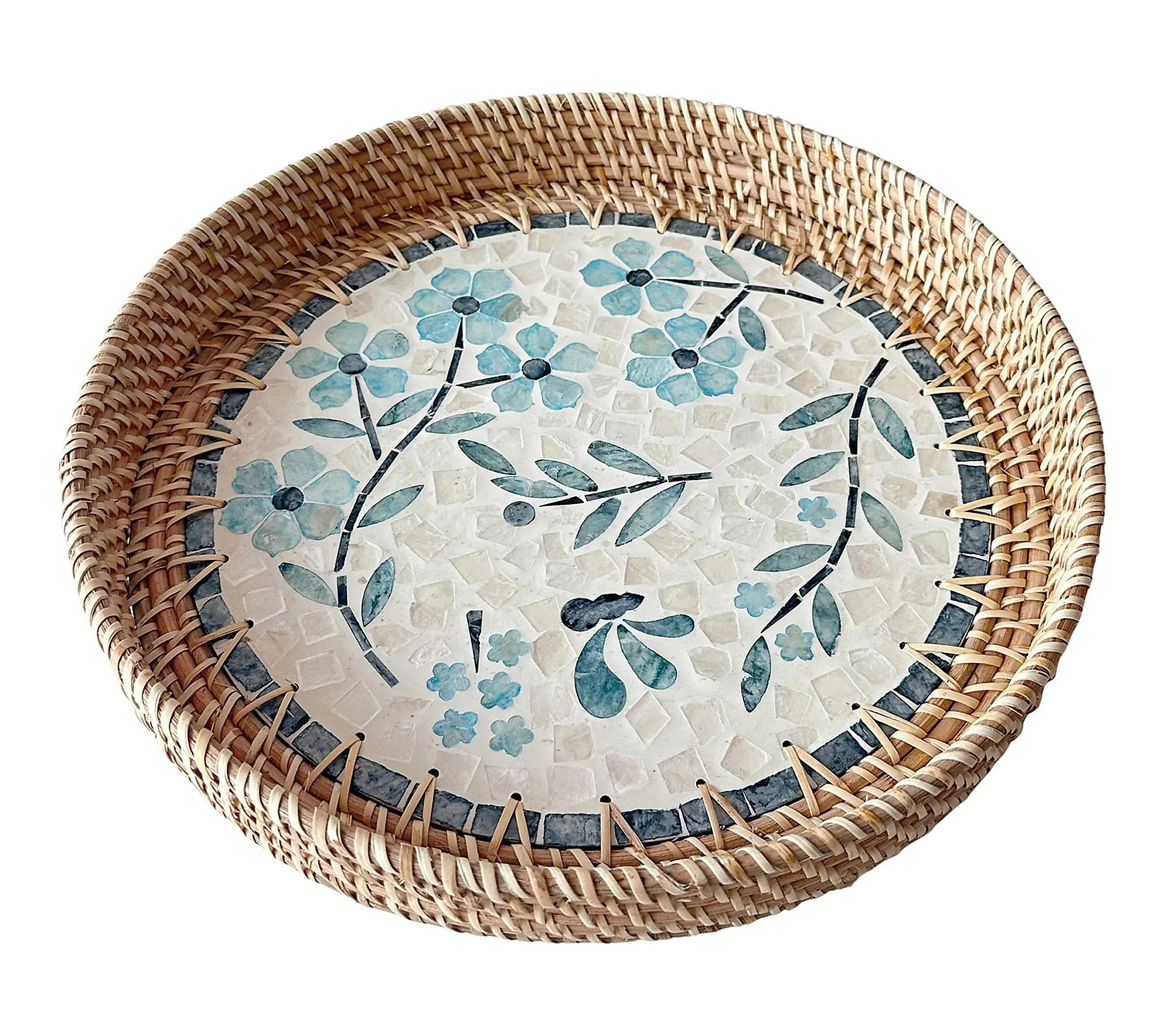 Temp-tations Seasonal 13.8"" Capiz Patterned Serving Tray | QVC