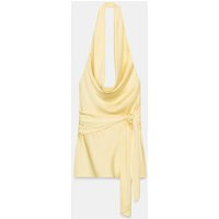 Zara - Satin Effect Mini Dress With Sash - Yellow - S - Woman | Zara US