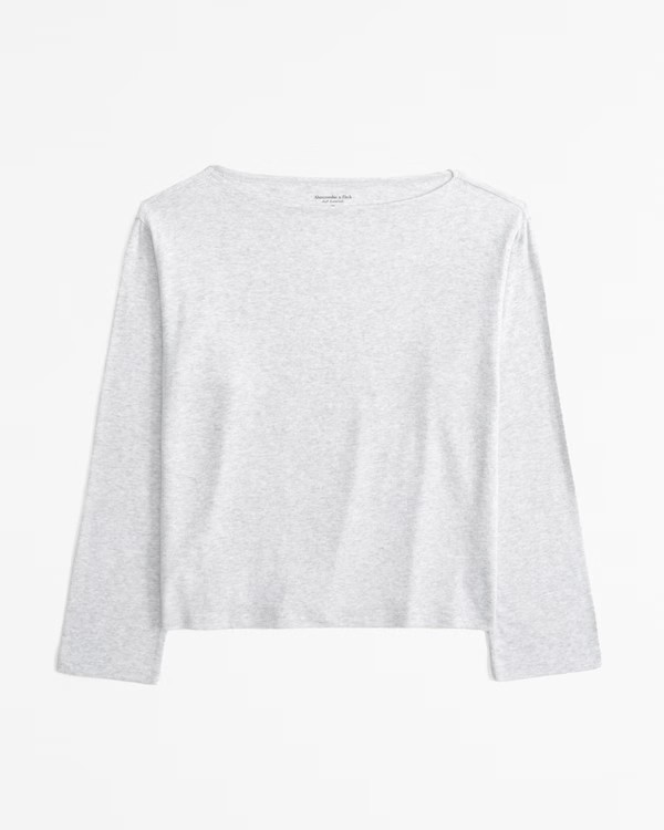 Long-Sleeve Cozy Lounge Knit Tuckable Slash Tee | Abercrombie & Fitch (US)