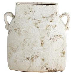 Rouen French Country White Taupe Glazed Terracotta Planter - Large | Kathy Kuo Home