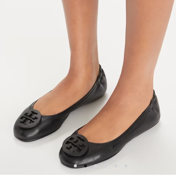 Tory Burch Black Logo Flats. Used. See photos. | Poshmark