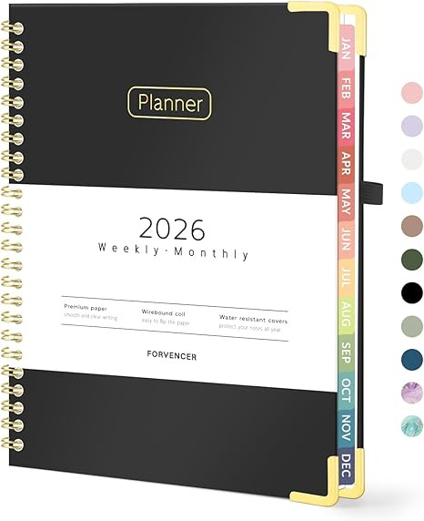Forvencer 2026 Planner, Hardcover Calendar Planner Weekly and Monthly, January 2026 - December 20... | Amazon (US)