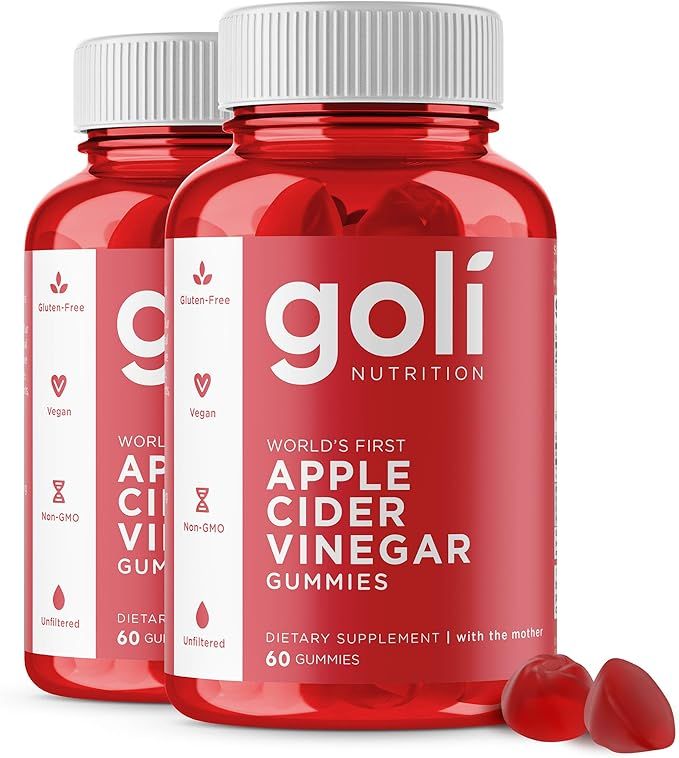 Goli® Apple Cider Vinegar Gummy Vitamins - (2 Pack, 120 Count, Gelatin-Free, Gluten-Free, Vegan ... | Amazon (US)