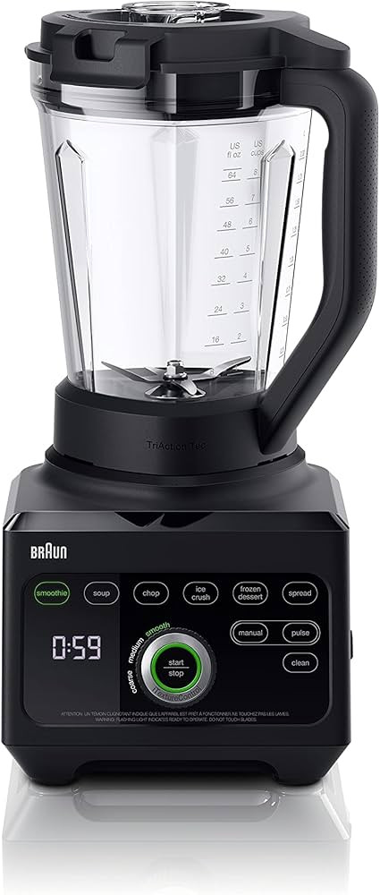 Braun JB9040BK TriForce Power Blender 1600W, 68oz, iTexture Control,Black | Amazon (US)