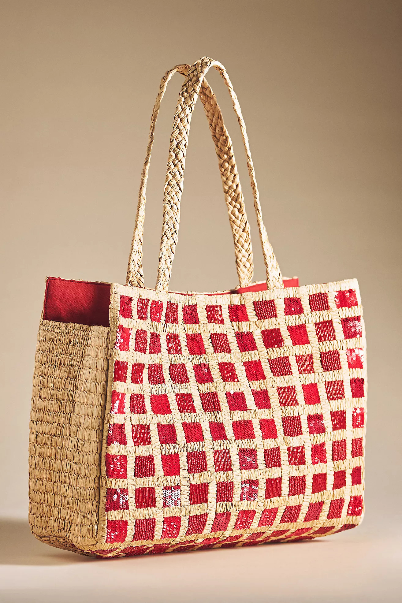 Sequin Raffia Tote | Anthropologie (US)