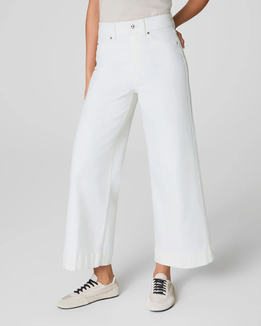 SPANXshape™ EveryWear Cropped Wide Leg Jeans, Chalk | Spanx