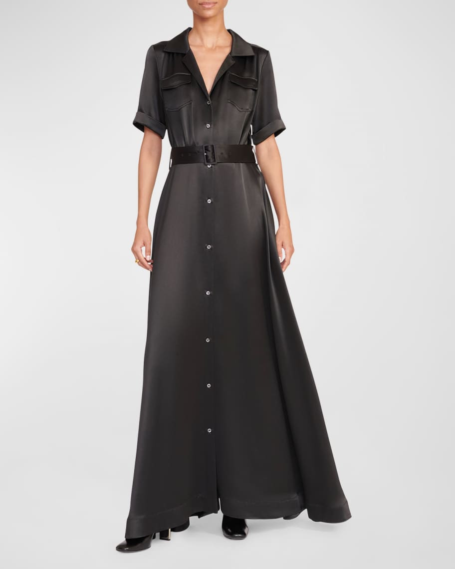 STAUD Millie Belted Short-Sleeve Maxi Dress | Neiman Marcus