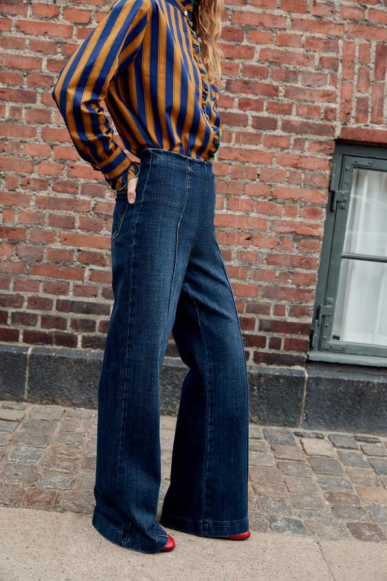 Z1975 HIGH-RISE WIDE-LEG WAISTBANDLESS JEANS | Zara US