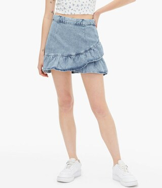 Tulip Hem Denim Skirt | Aeropostale
