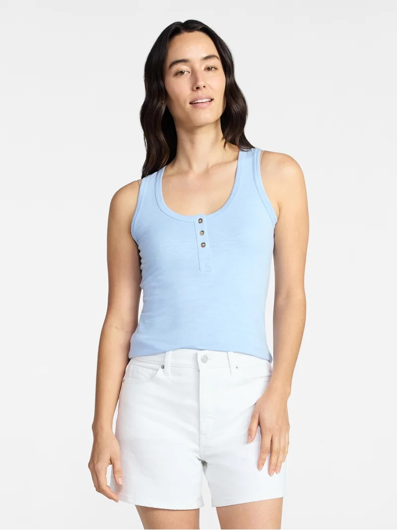 Time and Tru Women’s Slub Henley Tank Top, sizes XS-XXXL | Walmart (US)