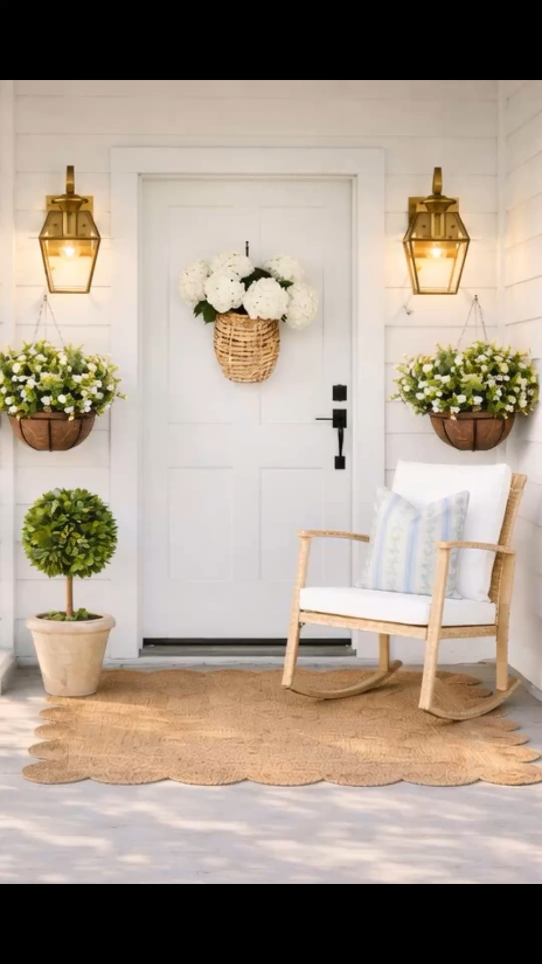 Spring Porch Inspo 🌿 Cozy & Elegant Entryway

Create a fresh and inviting front porch this spring with soft neutrals, layered textures, and beautiful florals 🌸
This look features a cozy wicker rocking chair, woven rug, and stunning hydrangea door basket for that effortless coastal vibe.

Add hanging planters, warm lantern lighting, and a few greenery accents to instantly elevate your entryway and boost curb appeal ✨

#springporch #frontporchdecor #porchinspo #coastalstyle #neutralhome #homedecorideas #springdecor #curbappeal #outdoorliving #farmhousestyle #amazonhome #homesweethome #porchstyling #springvibes #entrywaydecor #modernfarmhouse #homestyle #decorinspo #seasonaldecor