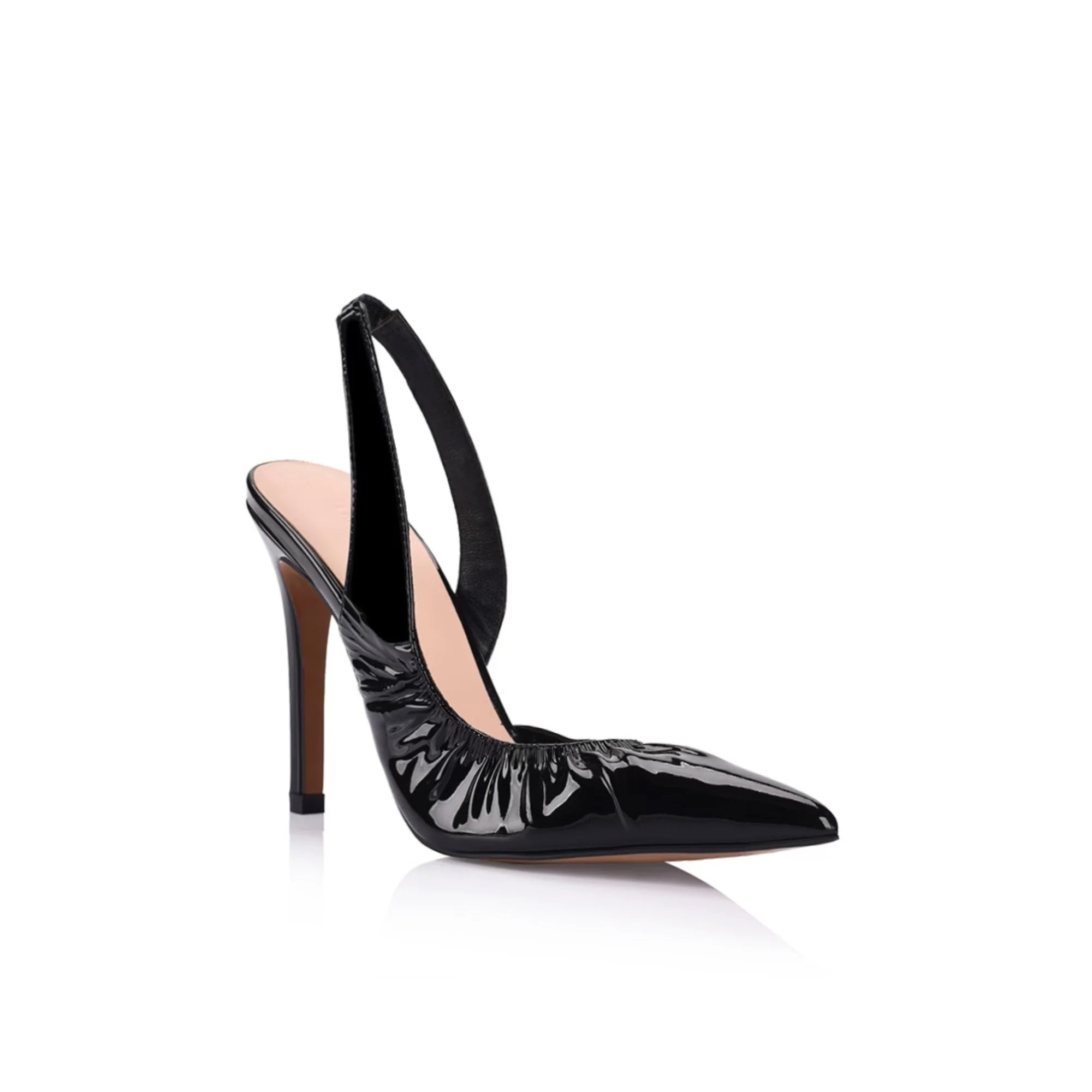 Elouise Slingback Pump Black Patent | Lana Wilkinson