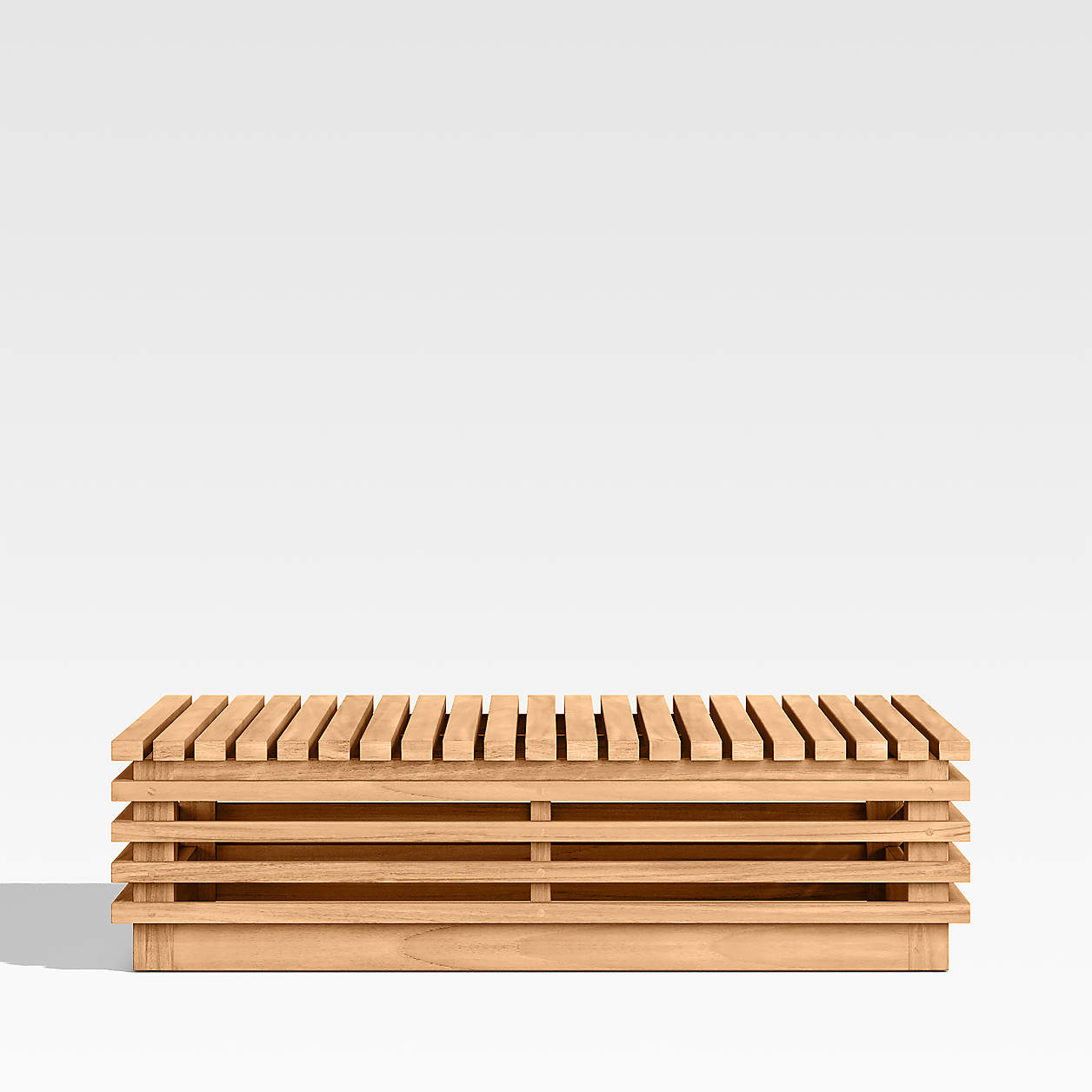 Batten Natural Teak Outdoor Coffee Table | Crate & Barrel | Crate & Barrel