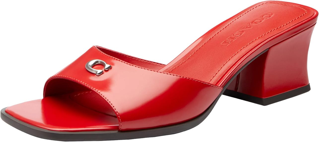 COACH womens Holly Block Heel Sandals With Quilting | Amazon (US)