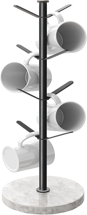 Marble Mug Holder Tree, 8 Hooks Coffee Cups Stand, New Upgraded Stable Mug Stand for Kitchen Coun... | Amazon (US)