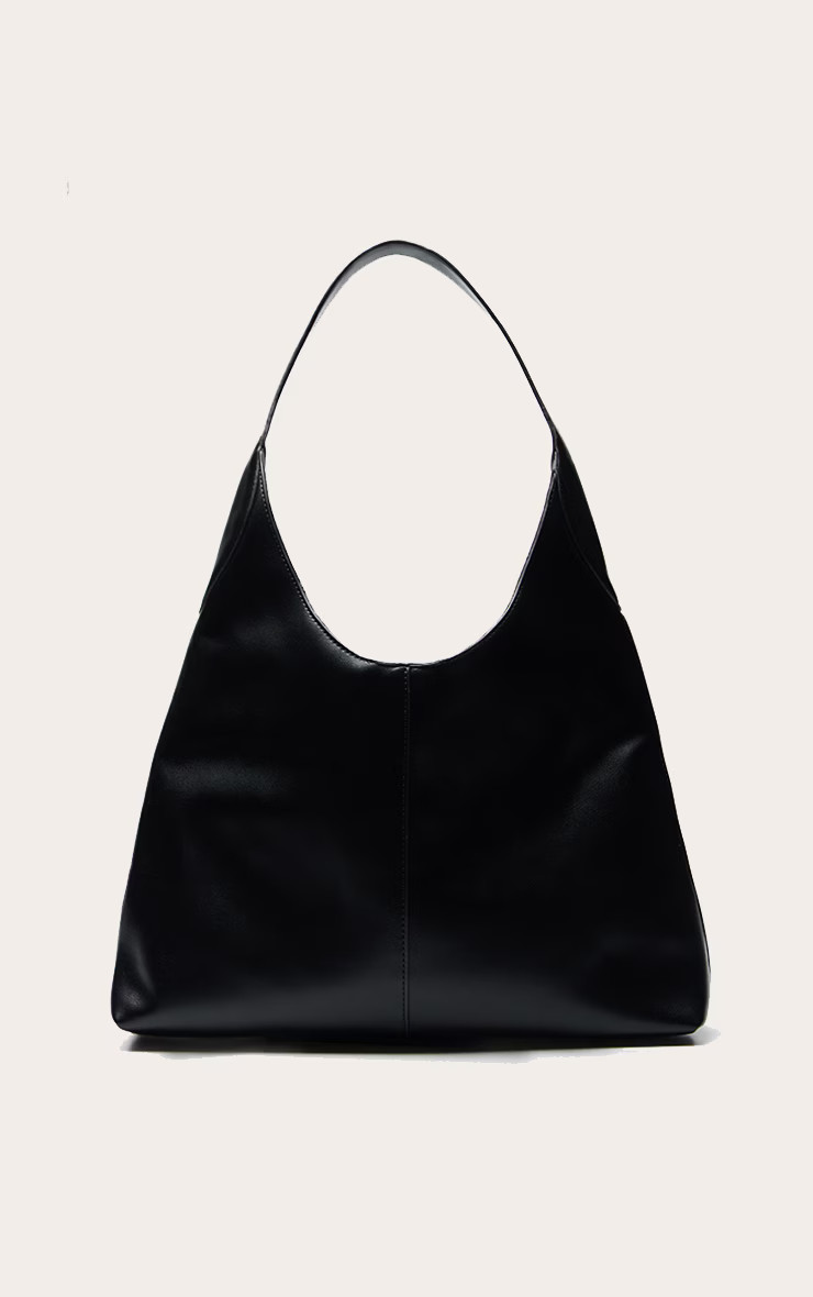 Black Soft PU Seam Detail Tote Bag | Accessories | PrettyLittleThing US