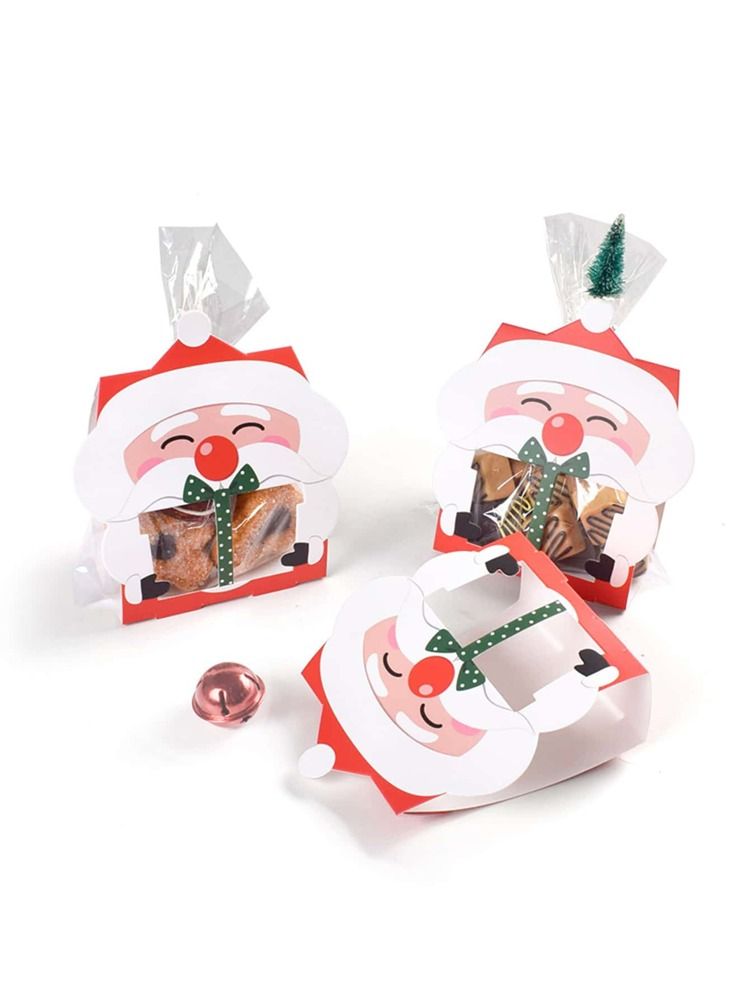 8pcs Christmas Santa Claus Print Packaging Box | SHEIN
