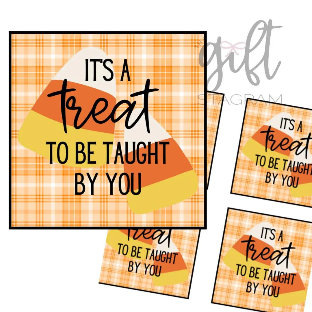 It's A Treat to Be Taught by You Gift Tag DIGITAL DOWNLOAD Halloween Teacher Gift Tag Halloween G... | Etsy (US)