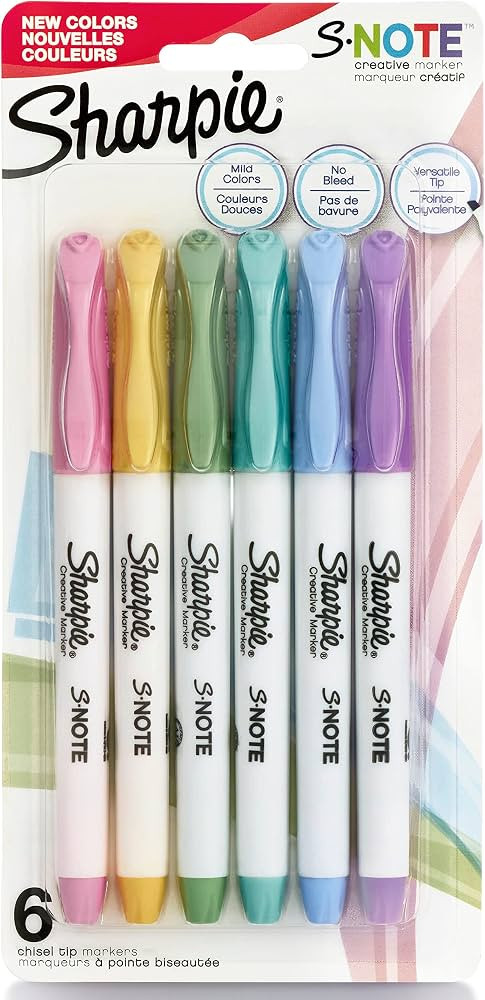 Sharpie S-Note Creative Colouring Marker Pens | Highlight, Write, Draw & More | Assorted Pastel C... | Amazon (US)