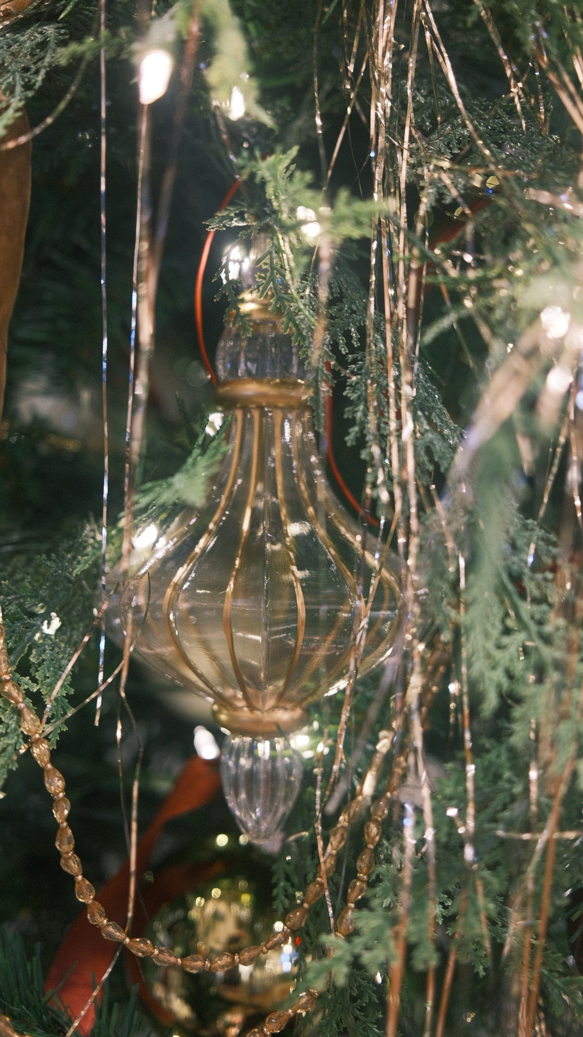 Clear & Gold Finial Shatterproof Ornament | Gatehouse No.1